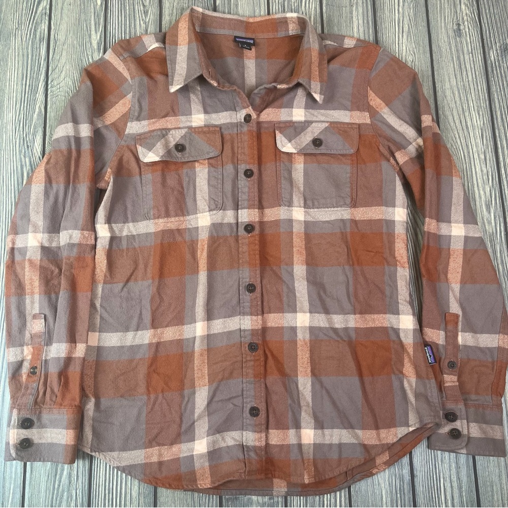 Patagonia Organic Cotton Plaid Flannel Button Up Women's Small - Picture 9 of 11